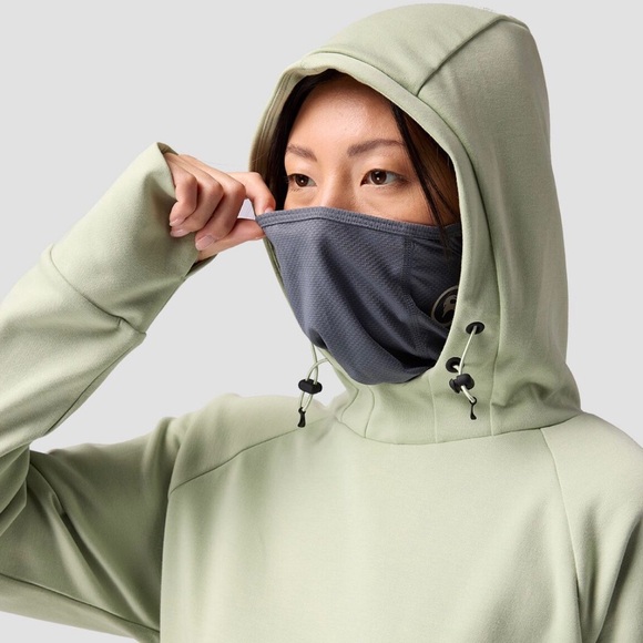 Backcountry brand tricot hoodie in gun metal grey/carbon color. - Picture 4 of 12